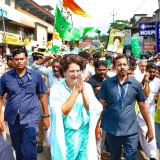 Priyanka Gandhi addressed voters in Eangappuzha